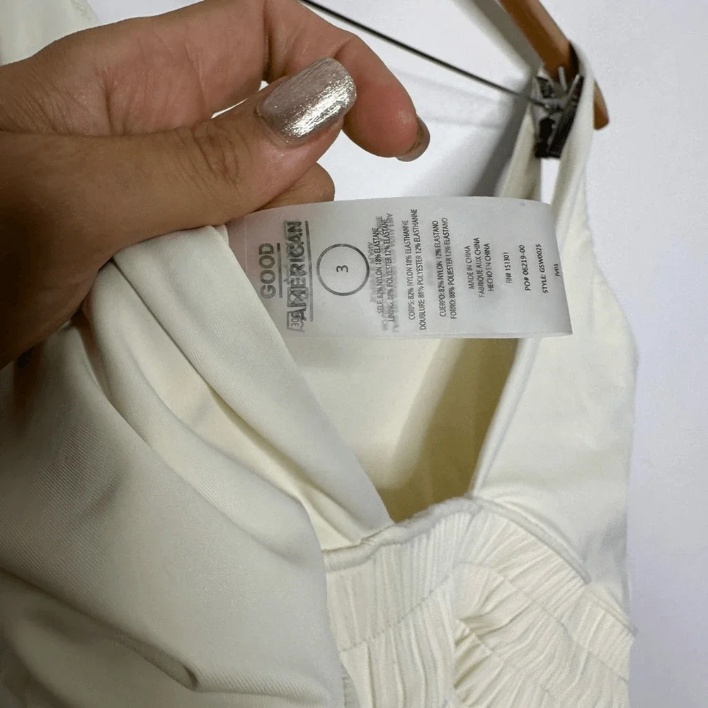 Good American Waist Framer One Piece Swimsuit ivory cheeky womens 3 L XL